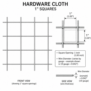 Hardware Cloth 1in Spacing -  24in x 25ft, CAGE