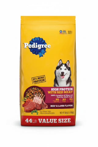Pedigree High Protein Beef and Lamb Flavor Adult Dry Dog Food, 40lb
