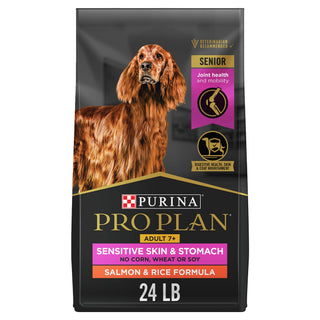 Purina Pro Plan Sensitive Skin & Stomach Senior 7+ Dog Food, 24lb