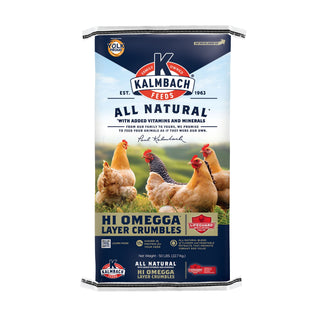 Kalmbach Feeds Hi Omegga Layer Crumbles Poultry Feed 17%, 50lb