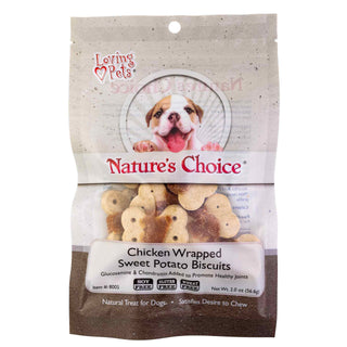 Loving Pets Natures Choice Chicken Wrapped Sweet Potato Biscuit Dog Treats, 2 oz