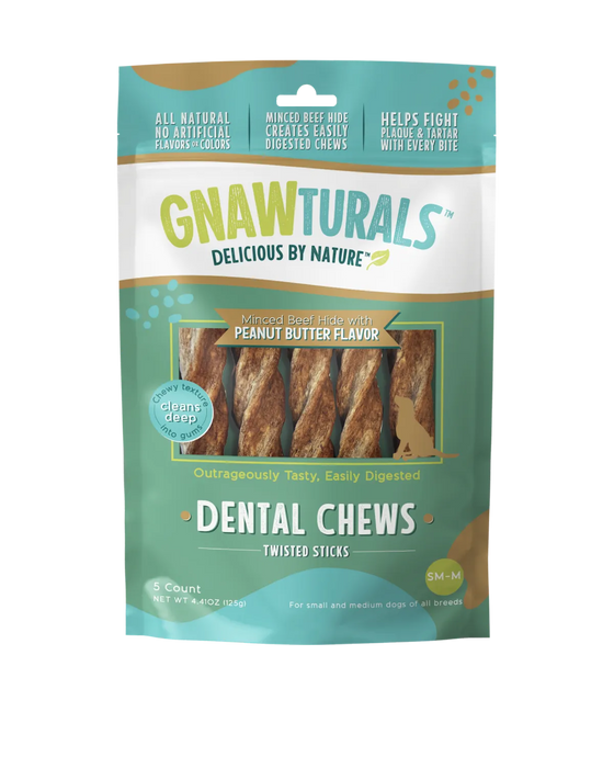 GnawTurals Dental Chews - Peanut Butter Flavored