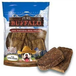 Loving Pets Pure Buffalo Lung Steaks Dog Treats, 8oz