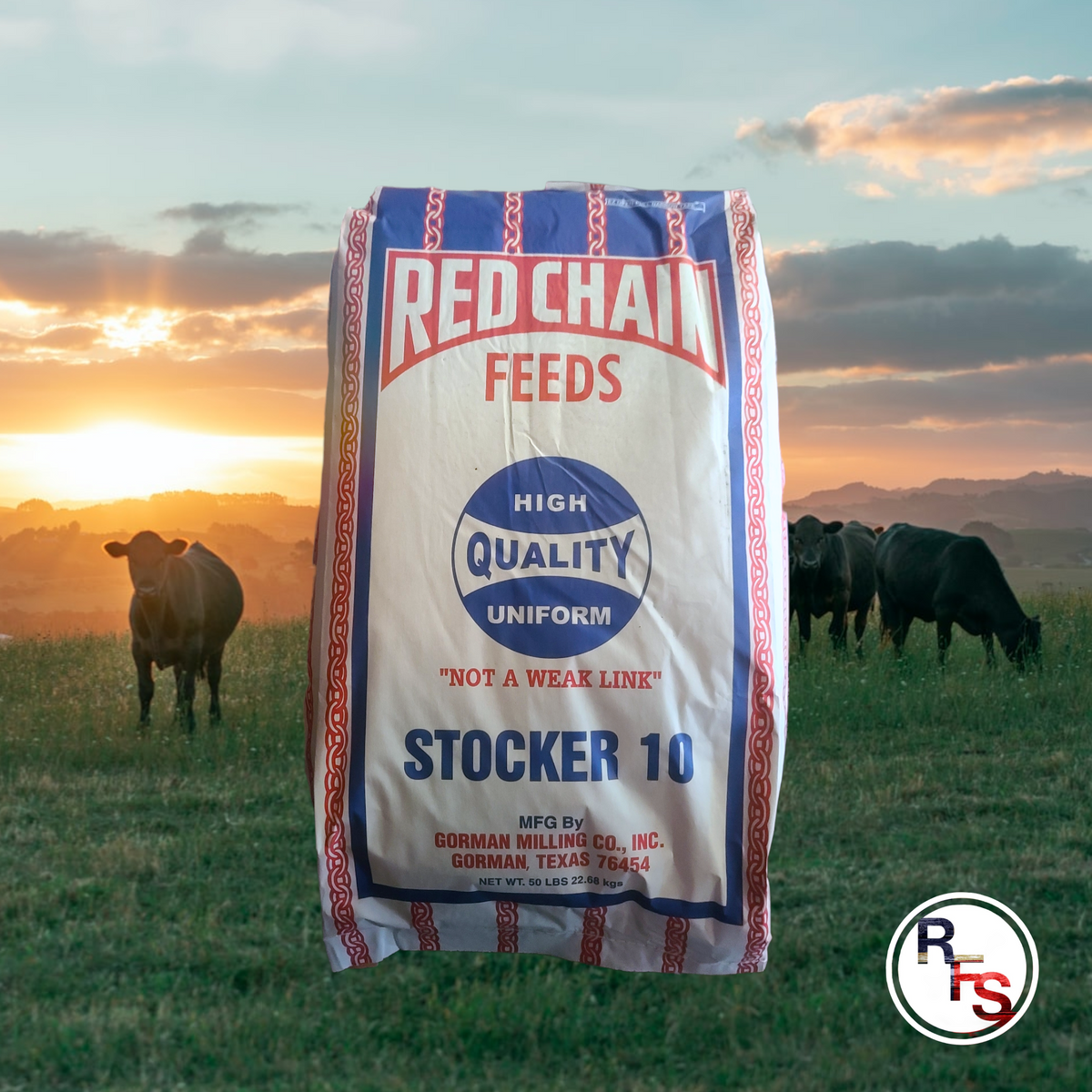 Red Chain Stocker 10 Cattle Feed (50LB) — Russell Feed & Supply