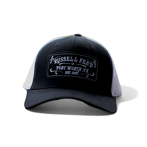 Russell Feed Fort Worth Patch Trucker Cap - Black/White