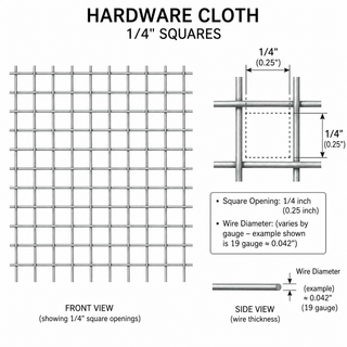 Hardware Cloth 1/4in Spacing - 36in x 5ft, 23G