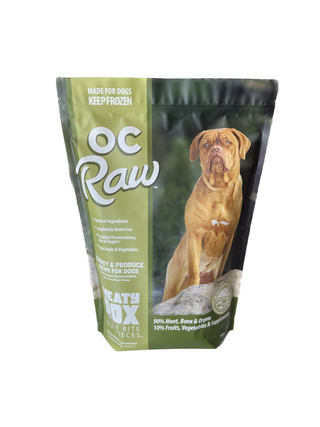 OC Raw Frozen Turkey & Produce Meaty Rox for Dogs 7lb