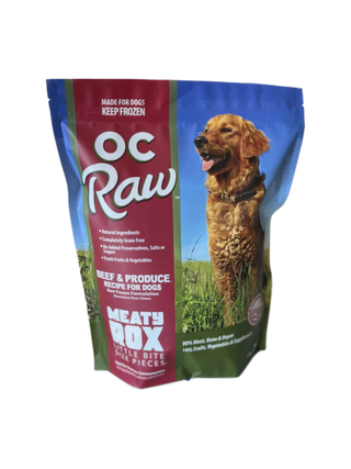 OC Raw Frozen Beef & Produce Meaty Rox for Dogs 7lb