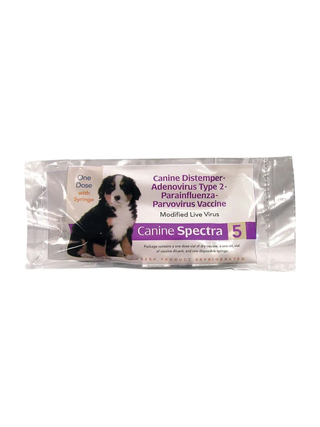 Spectra Canine 5 in 1 Vaccine for Dogs with Syringe, 1 dose
