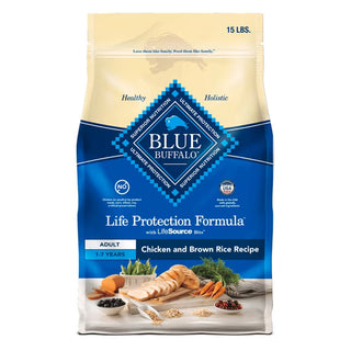 Blue Buffalo Life Protection Formula Adult Chicken Brown Rice Dry Dog Food, 15lb