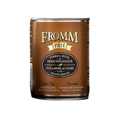 FROMM Can Dog Pate Grain Free Turkey Duck & Sweet Potato 12oz 12ct