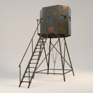 HB Rifle & Combo Tower with Porch & Stairs, 15ft Tall