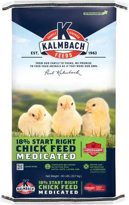 Kalmbach Feeds 18% Protein Start Right Medicated Chick Feed, 50lb bag