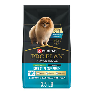 Purina Pro Plan AdvantEDGE Digestive Support Plus Small Breed Salmon and Oat Meal Formula Adult Dry Dog Food, 3.5lb