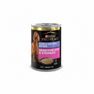 Purina Pro Plan Sensitive Skin and Stomach Classic Pate Wet Dog Food, Lamb and Oat Meal Entrée, 13oz