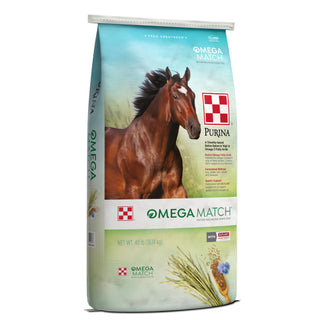 Purina Omega Match Ration Balancer Horse Feed, 40lb