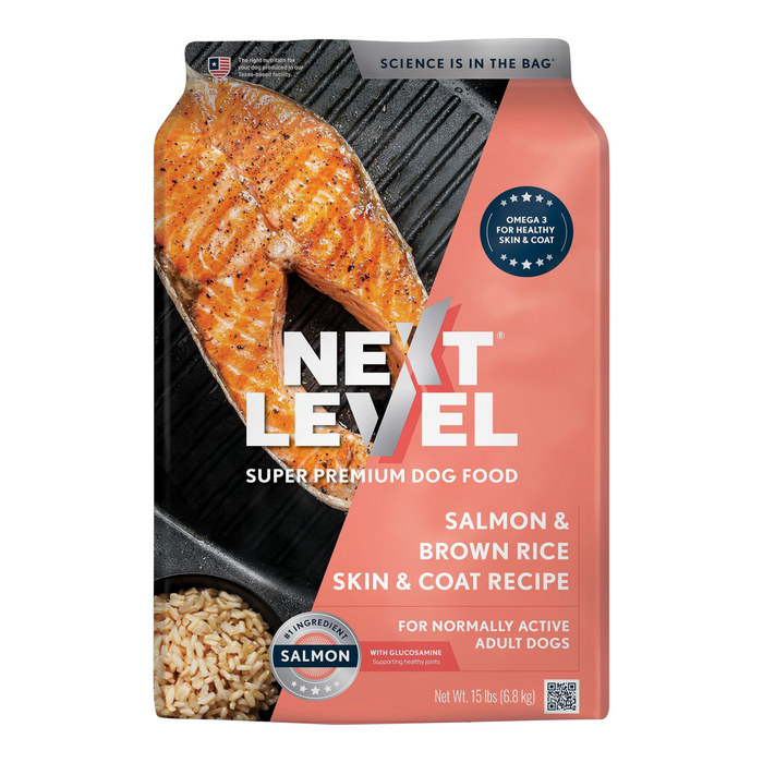 NEXT LEVEL SALMON & BROWN RICE  SKIN & COAT RECIPE 28LB