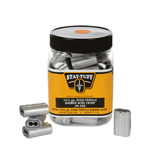 Stay Tuff High Strain Barbed Wire Crimp Sleeves, 50 Count (JM-598)