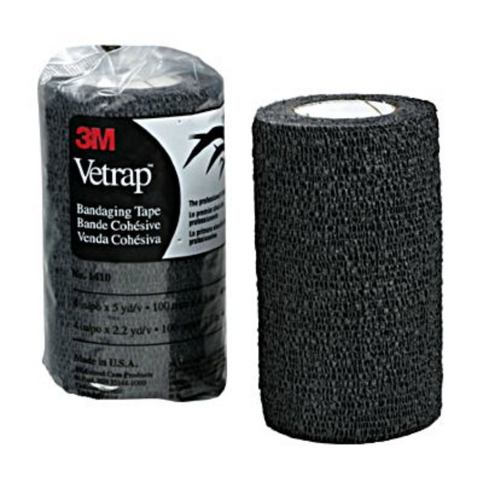 Vetrap Bandaging Tape 4 Inch By 5 Yard Black