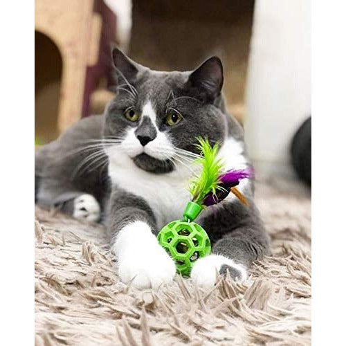 Cat Toy Feather Ball Bell