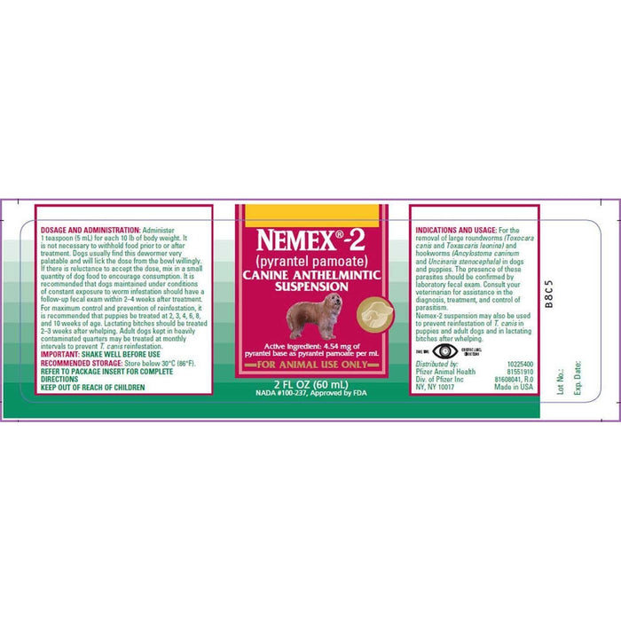 Wormer Nemex (Pyrantle Pamoate) 2oz — Russell Feed Supply
