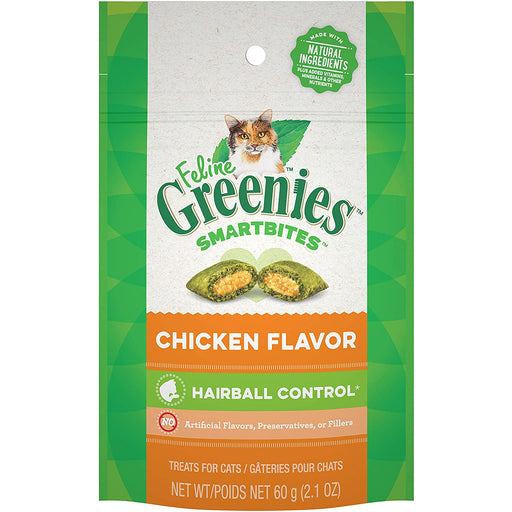 Greenies Cat Smartbites Hairball Control Chicken 2.1oz