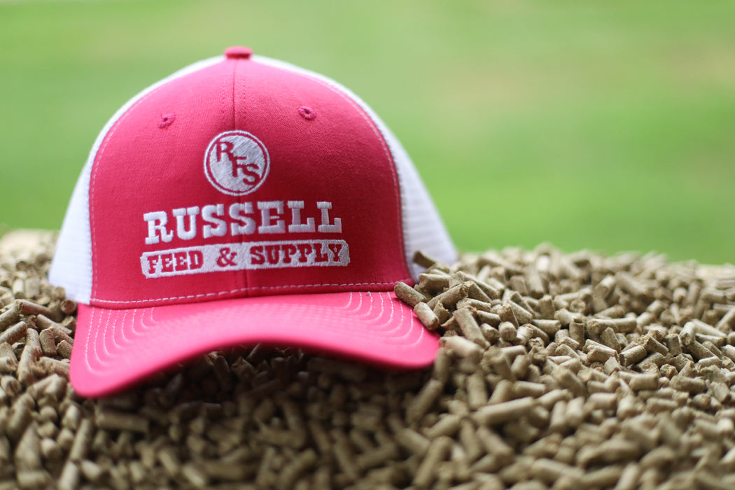 russell-feed-pink-and-white-snap-back