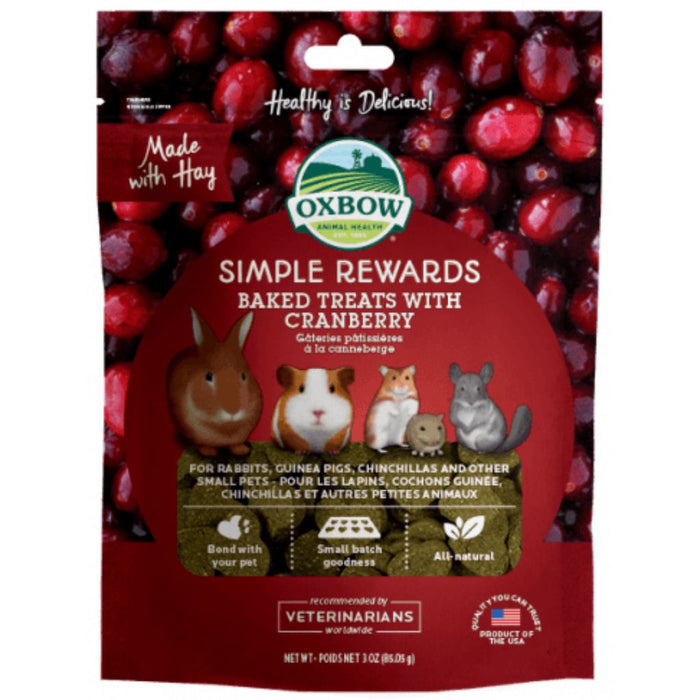 Oxbow Simple Rewards Cranberry Treats for Small Animals 3oz
