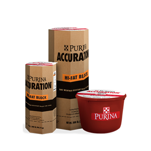 Purina® Accuration® Hi-Fat Block Tub 25/10 200lb
