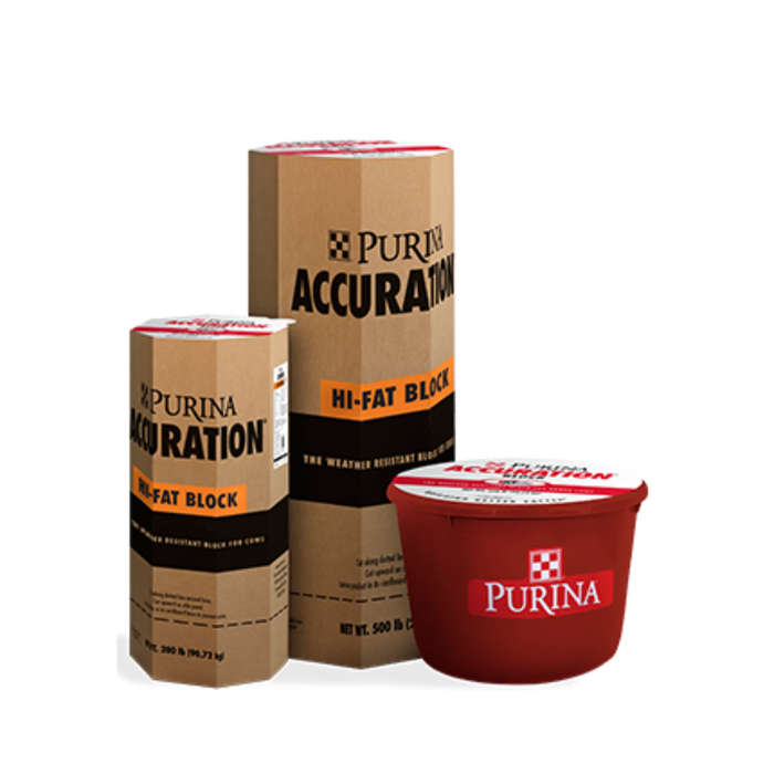 Purina® Accuration® Hi-Fat Block Tub 25/10 200lb