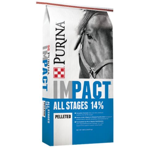 Purina Impact All Stages 14% Pelleted Horse Feed 50lb