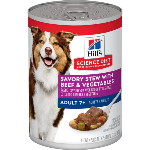 Hills Science Diet Can Dog Adult 7+ Stew Beef & Vegetable 12oz 12ct
