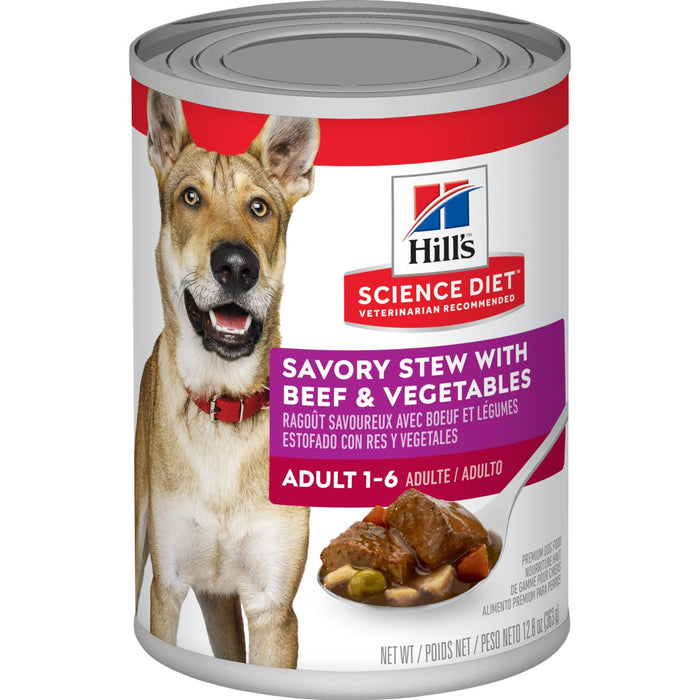Hills Science Diet Can Dog Adult Stew Beef & Vegetable 12oz 12ct